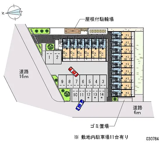 ★手数料０円★越谷市東越谷３丁目 月極駐車場